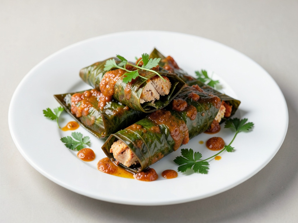 Wraps piccanti di fiori di banana con pollo