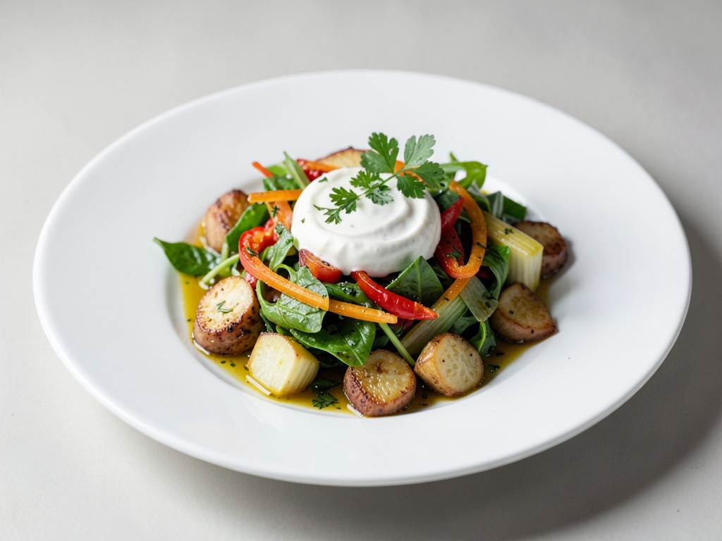 Ensalada cruda de colinabo picante con yogur