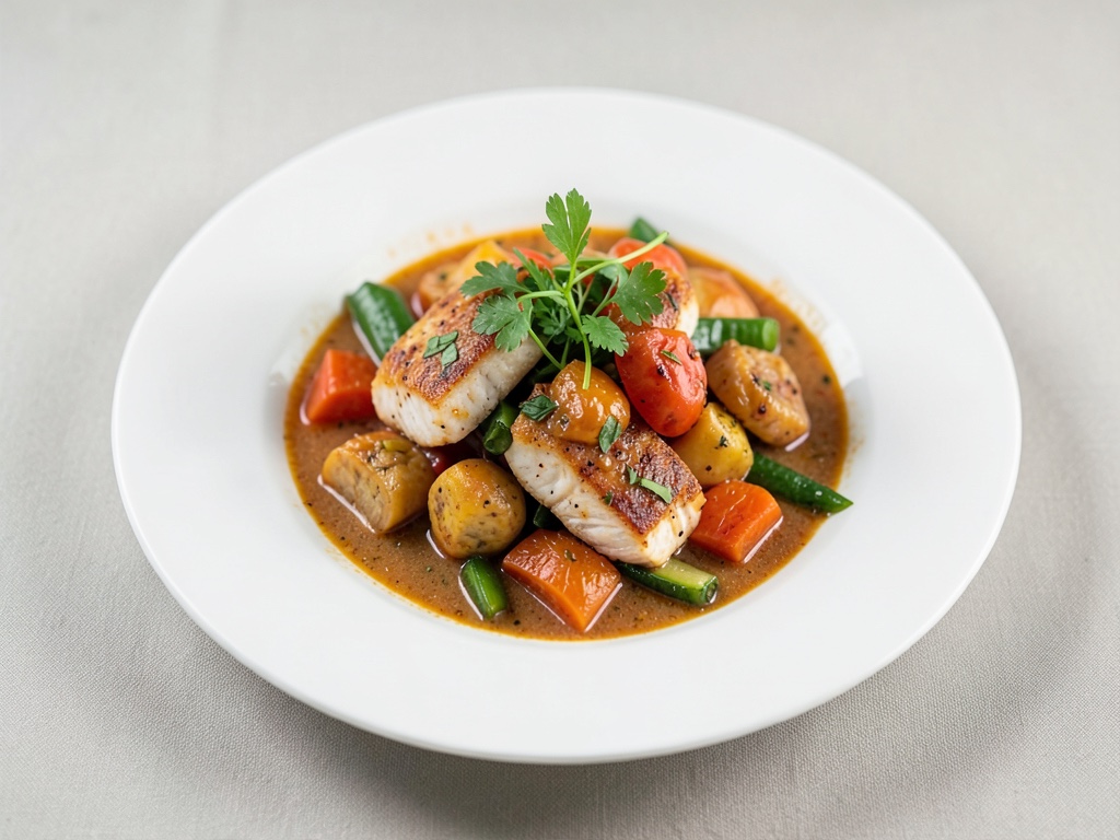 Stufato piccante di pesce e verdure