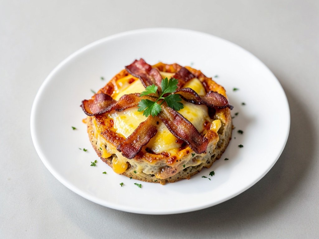 Frittata di formaggio speziato con pancetta croccante