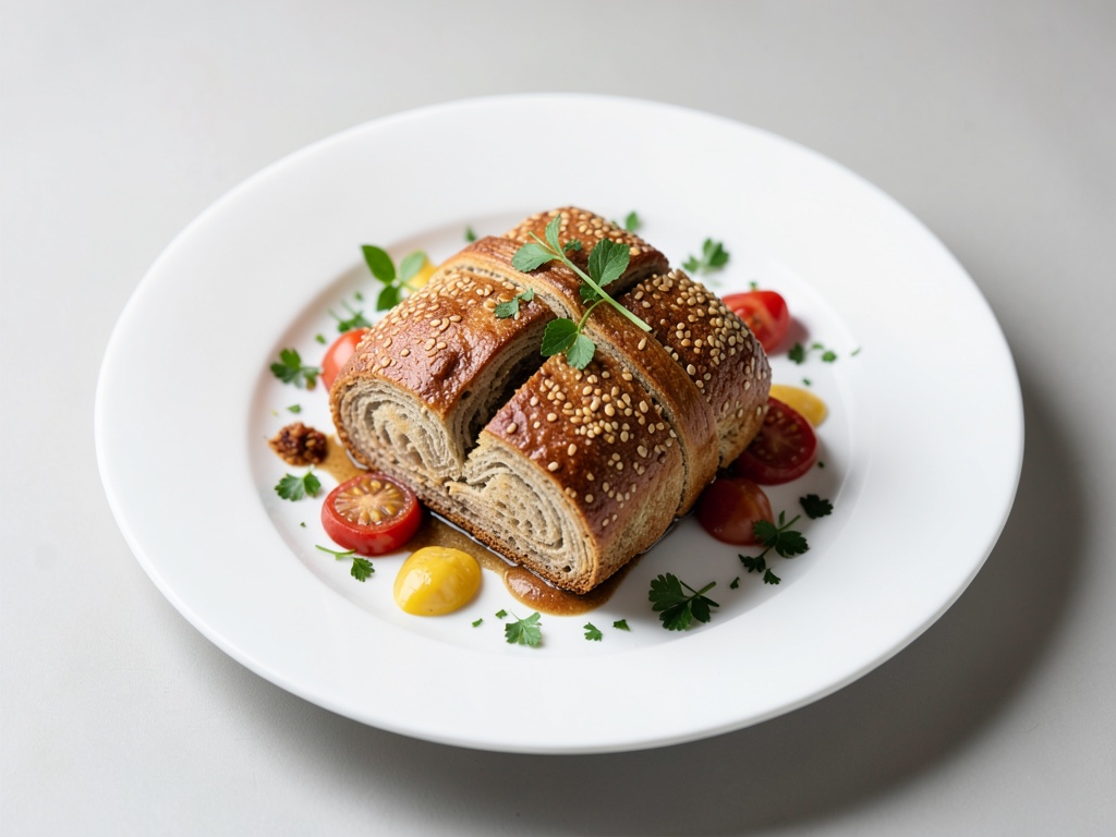 Brioche de levadura con sésamo sabroso