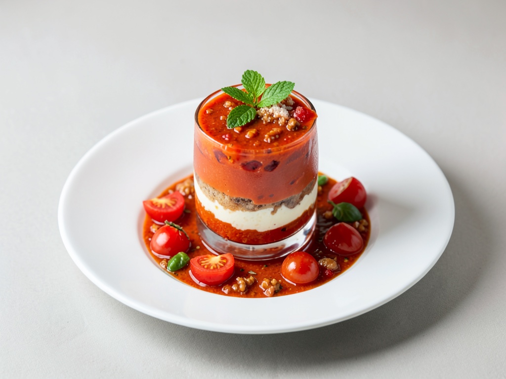 Scharfe Tomaten-Dickmilch-Schichtgetränk