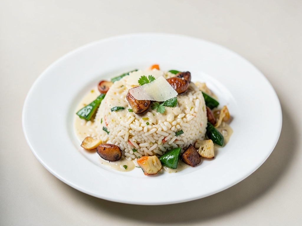 Riso cremoso con verdure stufate e Parmigiano