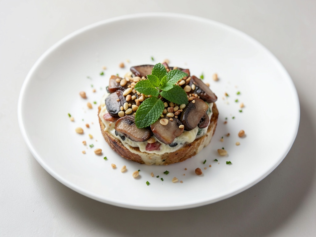 Delicato Carpaccio di Funghi con Menta e Pinoli