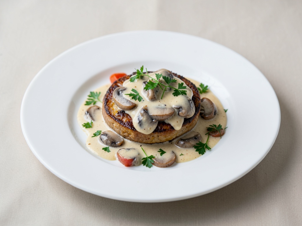 Padella cremosa di funghi con cipolle
