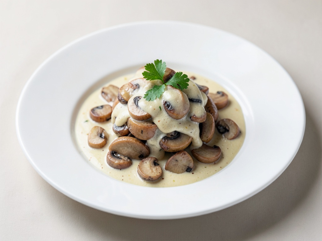 Padella cremosa di funghi con panna di soia