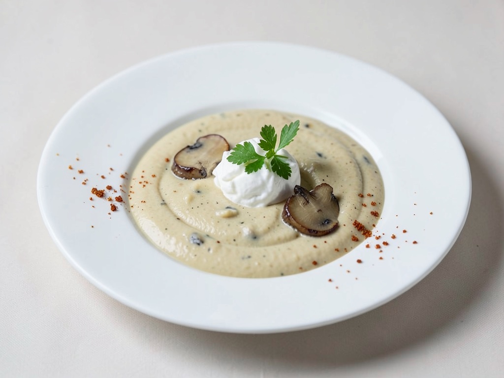 Zuppa cremosa di chanterelles con panna acida
