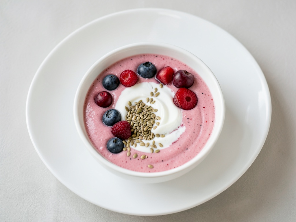 Rosa Smoothie-Bowl mit Kokos-Vanille-Dekor