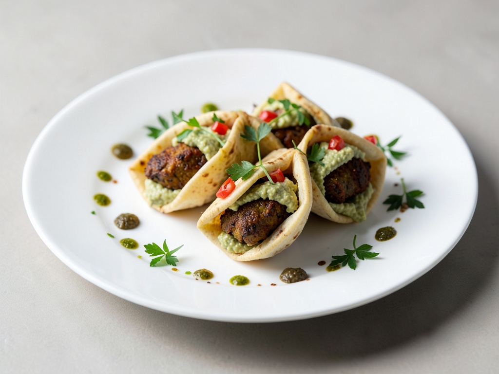 Tasche di pita ripiene di falafel e hummus