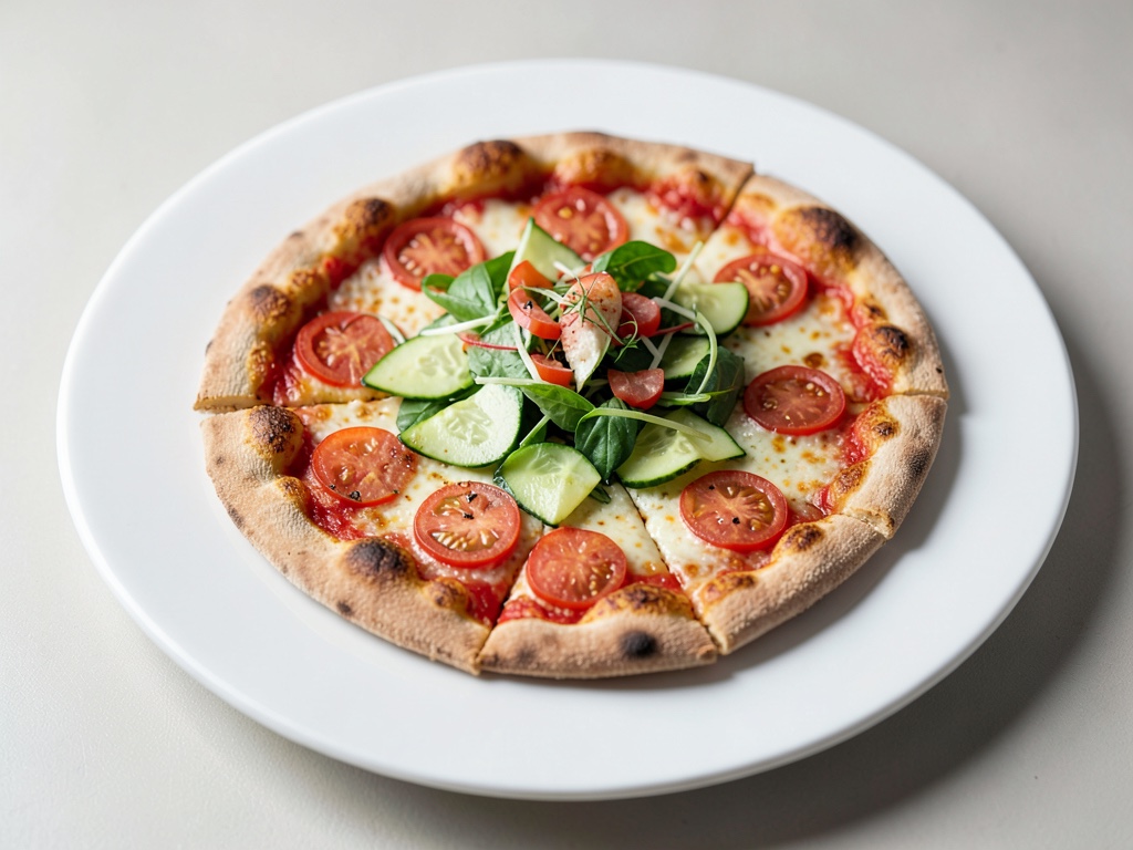 Pita-Pizza con insalata di cetrioli