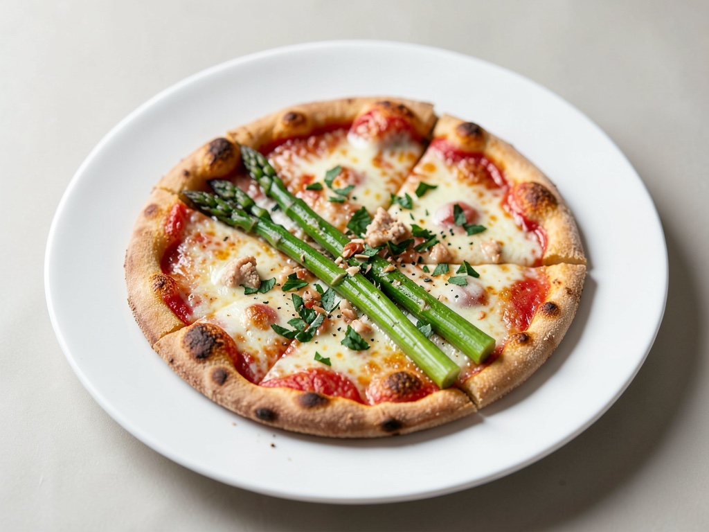Pizza con asparagi verdi