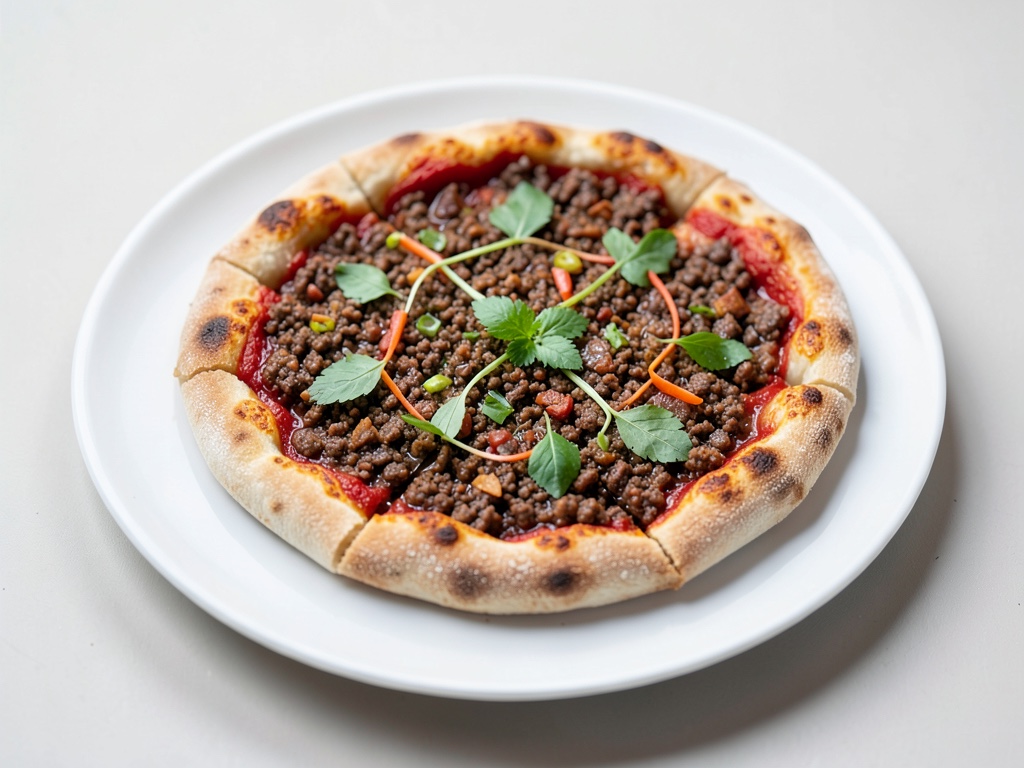 Pizza turca con carne macinata e impasto alla quark