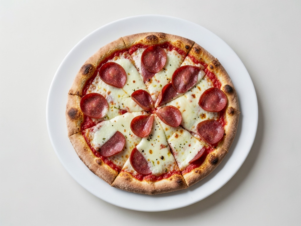 Pizza croccante con formaggio e salame