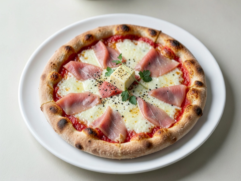 Pizza croccante con salmone affumicato e crema di quark