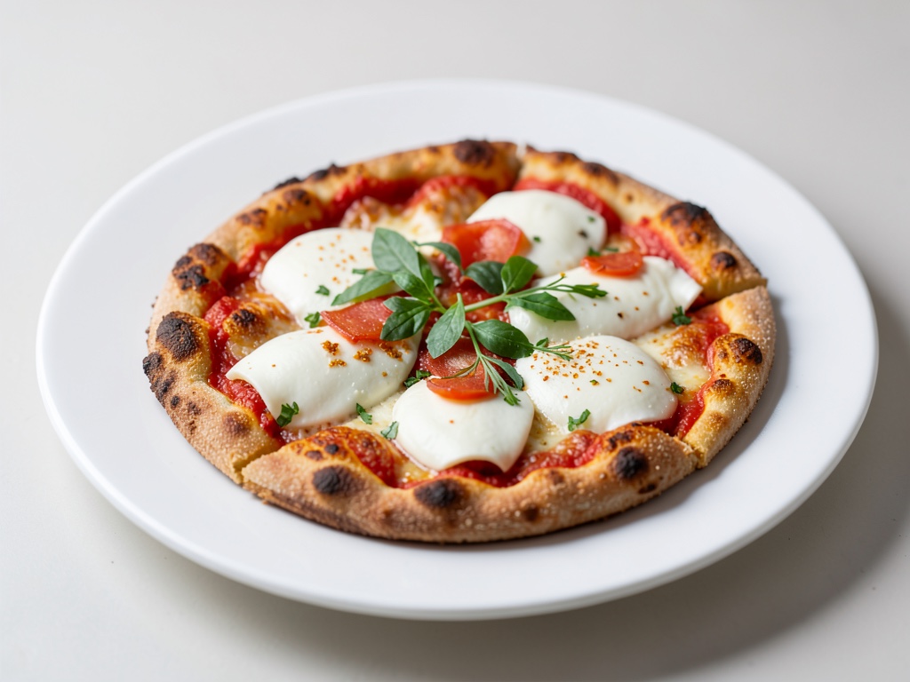 Pizza croccante con mozzarella fresca e ricotta