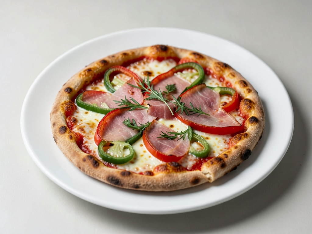 Pizza con peperoni e prosciutto crudo (Pancetta)