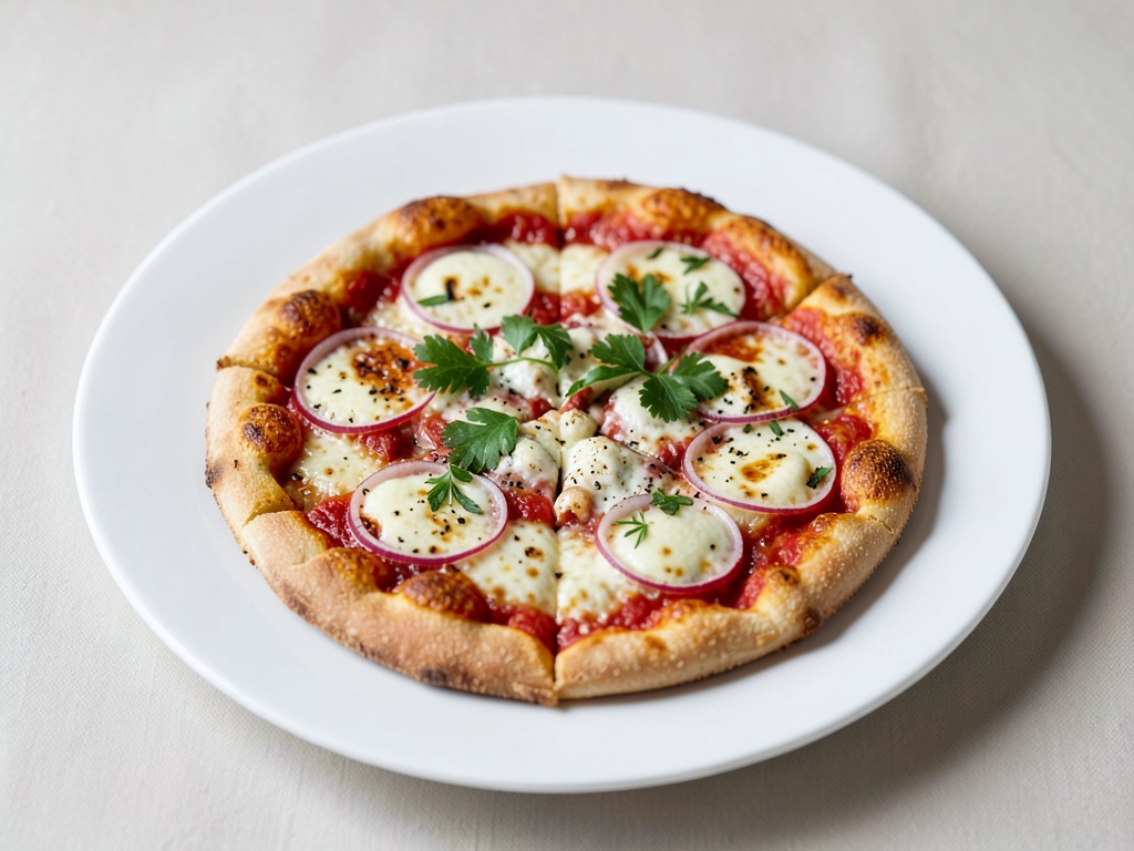 Pizza alla cipolla rossa e formaggio di capra