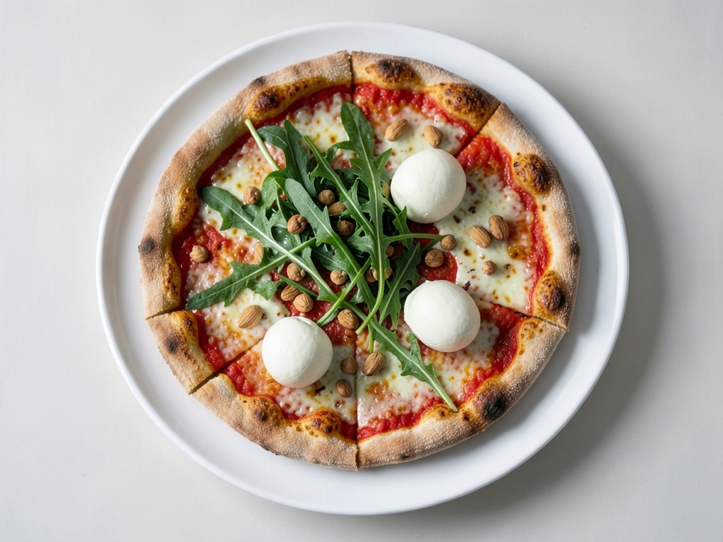 Mini pizze veloci con rucola e pinoli