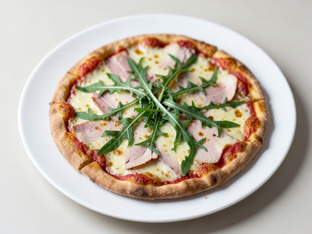Pizza soffice di tacchino con rucola
