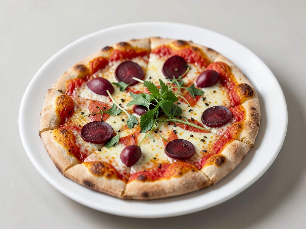 Pizza con barbabietola rossa