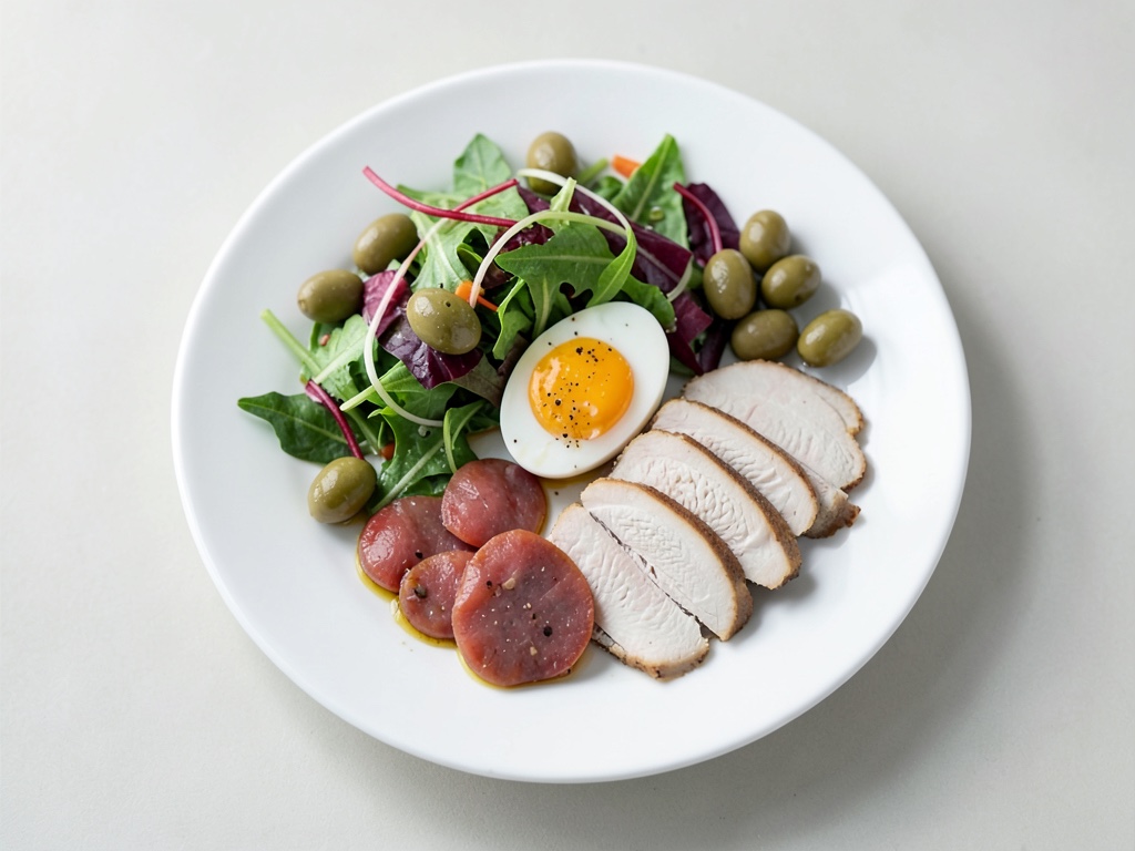 Insalata mediterranea con uovo poché
