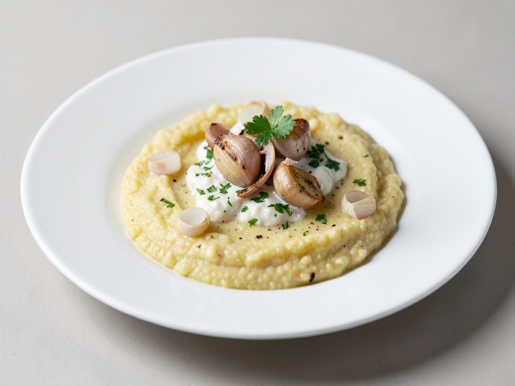 Polenta crémeuse à l'ail doux au four