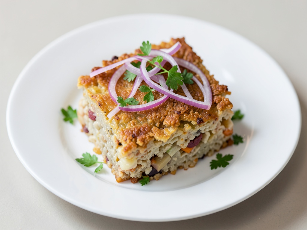 Gratin di polenta croccante con cipolle rosse