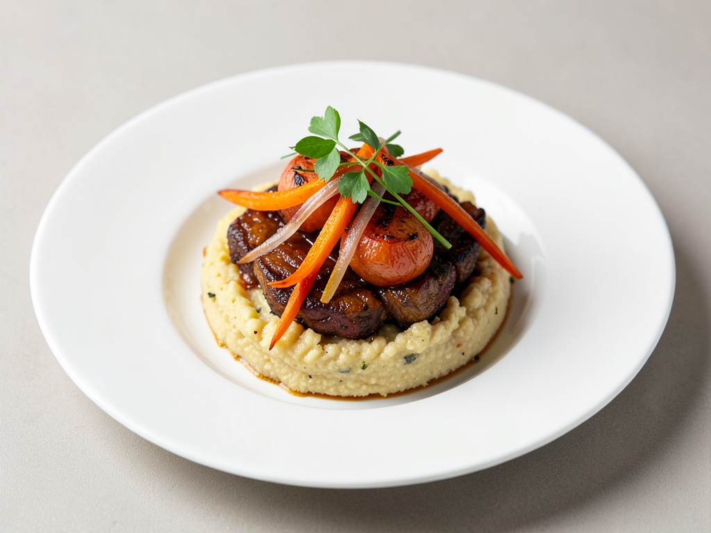 Timballi di polenta con carote e cipolle caramellate