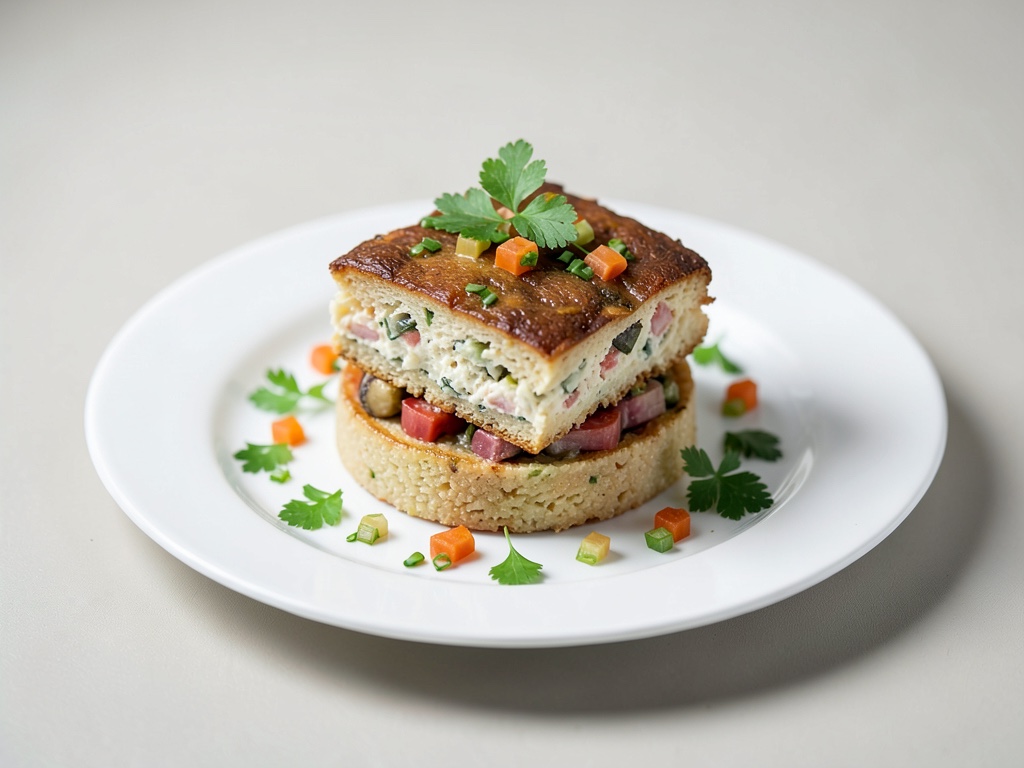 Sandwich al ricotta con verdure su base di polenta