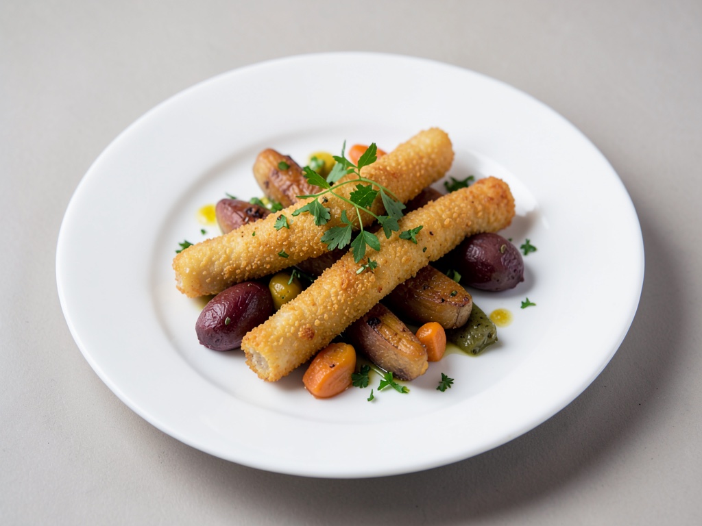 Polenta fritta con verdure radicate
