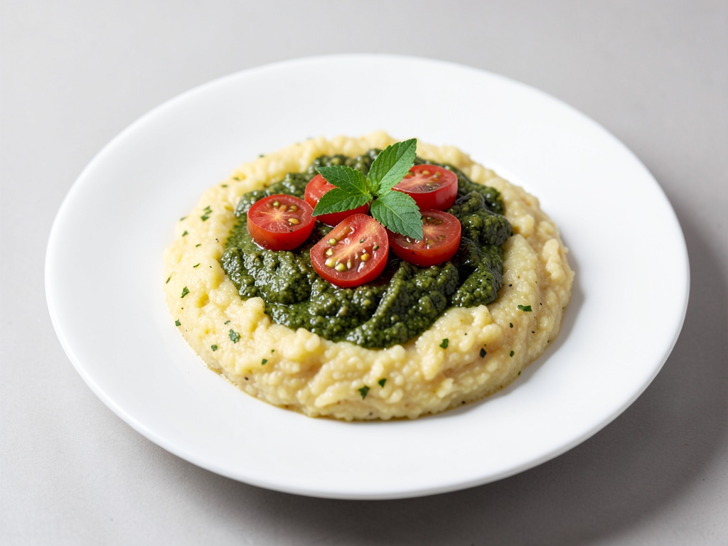 Cremige Polenta mit Pesto-Tomaten