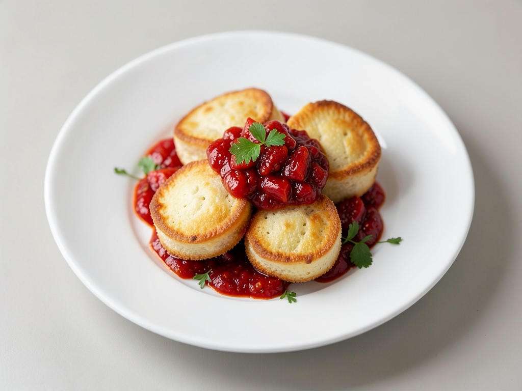 Popovers aériens avec chutney épicé à la fraise