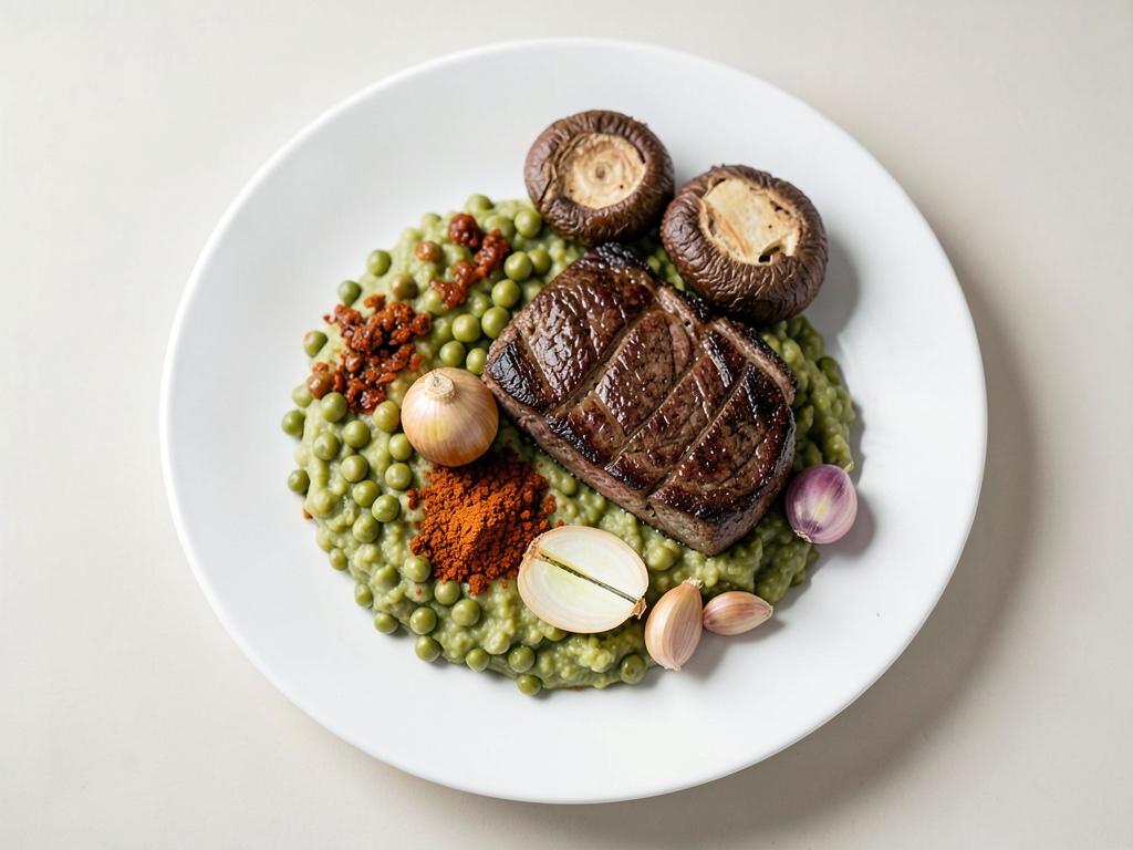 Funghi Portobello al forno su crema cremosa di fagioli bianchi