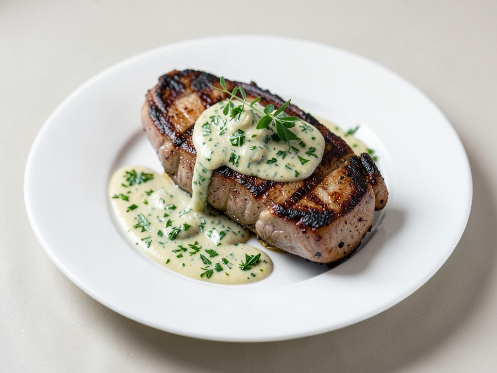 Gegrillte Poularde mit frischer Kräutersauce