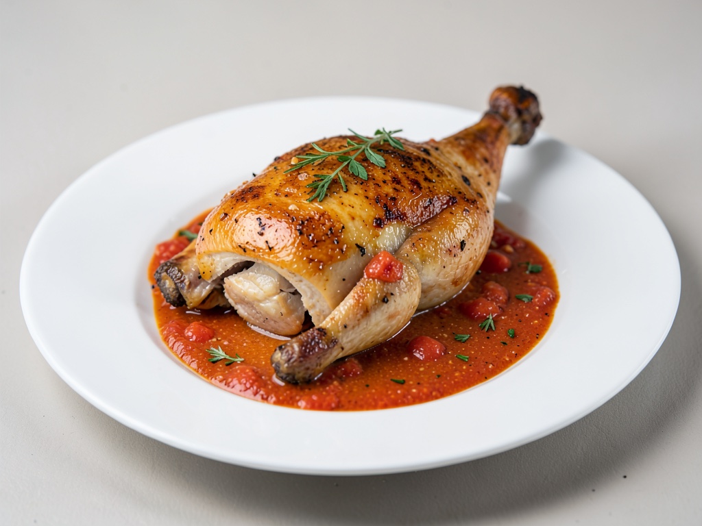 Ofen-Hähnchen mit würziger Tomaten-Sahne-Sauce