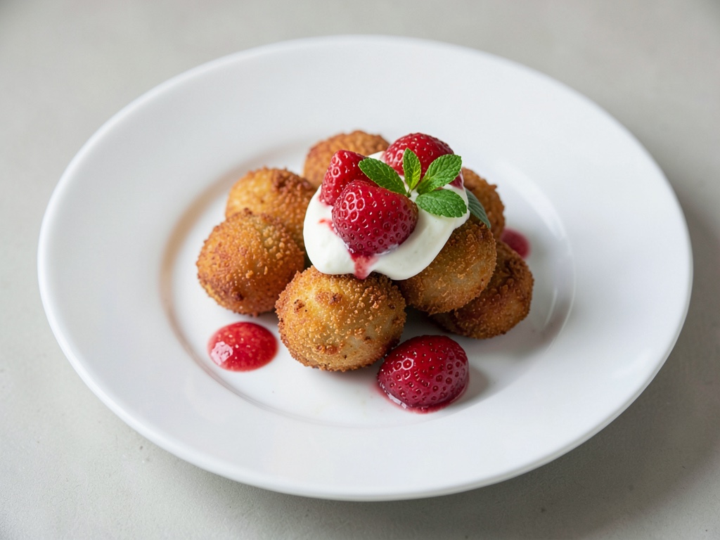 Profiteroles croccanti alla crema di fragole e panna