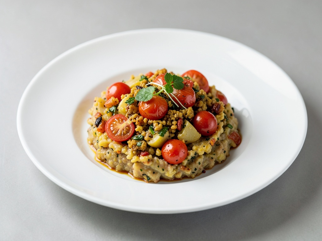Purè di patate esoticamente speziato con pomodori