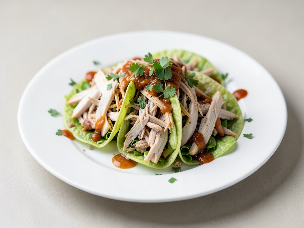 Tacos di insalata con pollo