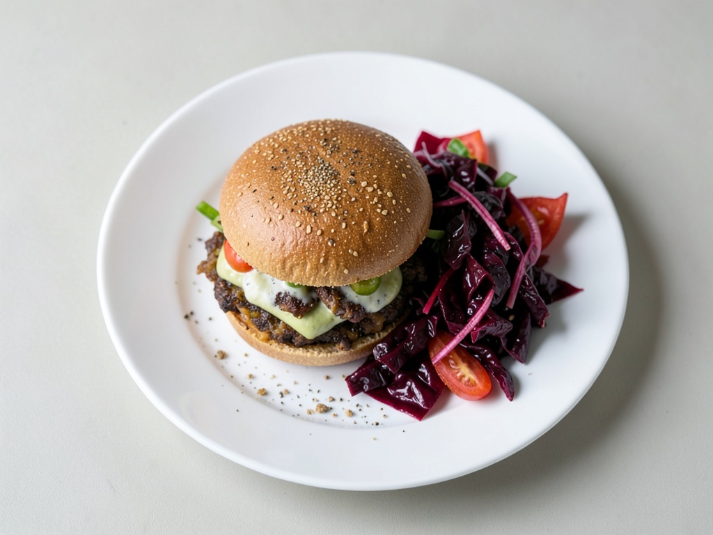 Burgers de jackfruit avec chou rouge