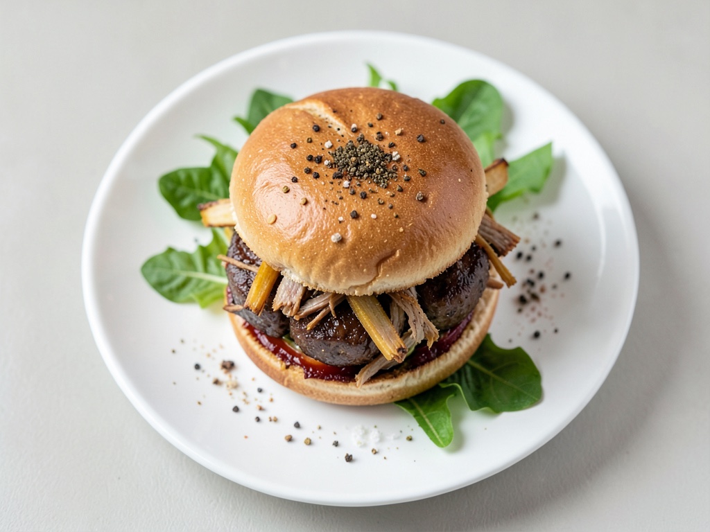 Jackfruit-Burger mit Krautsalat