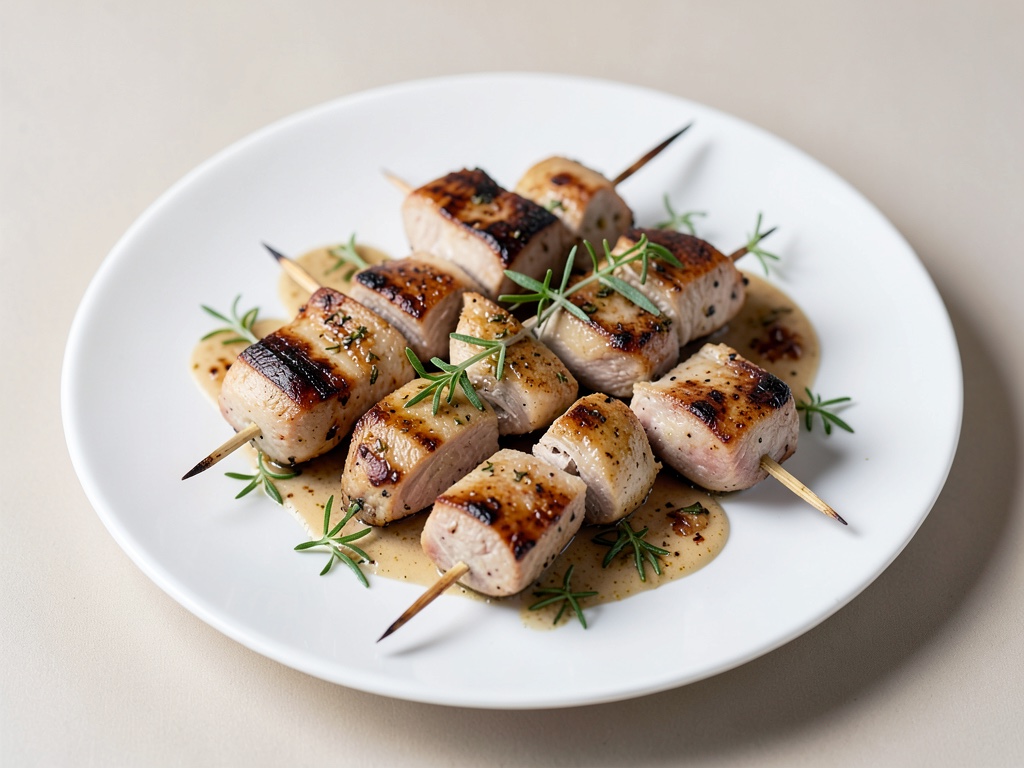 Spiedini di petto di tacchino alla griglia con dragoncello