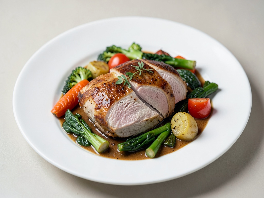 Petto di tacchino tenero con verdure saltate