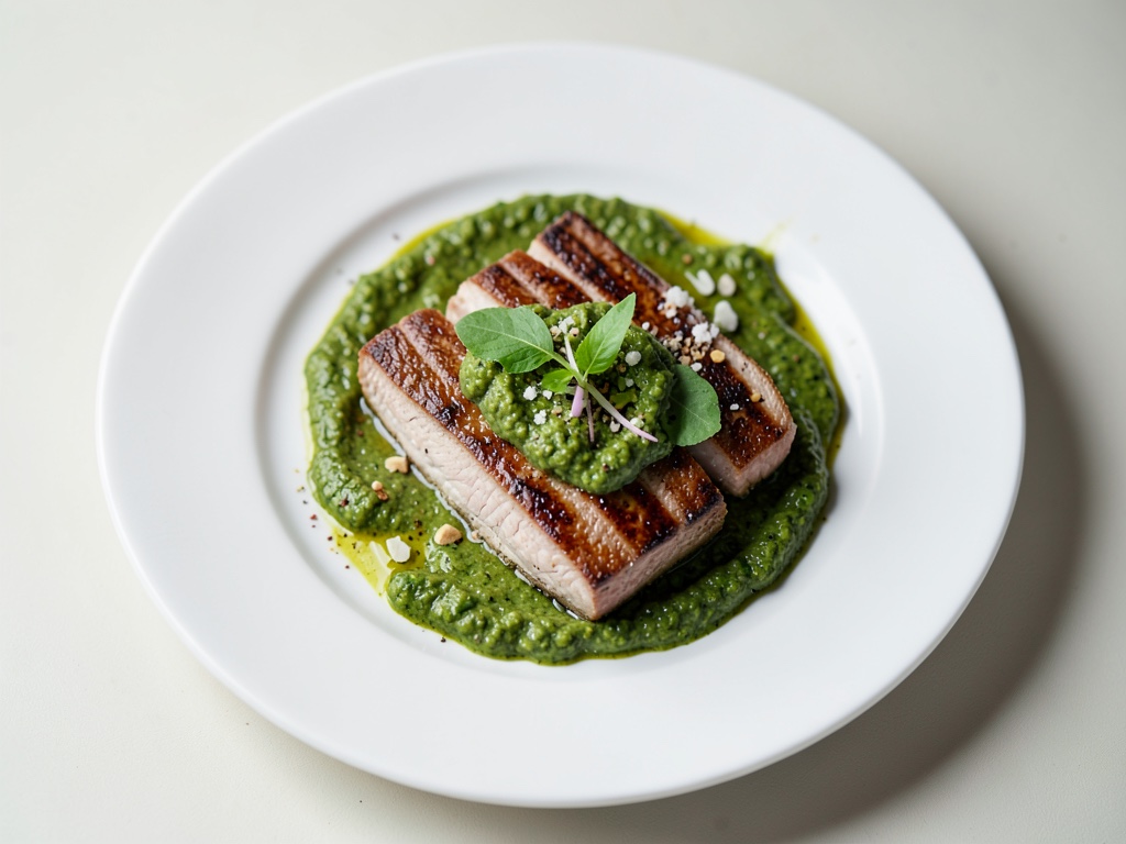 Fettine di tacchino tenere con pesto alle erbe fatto in casa