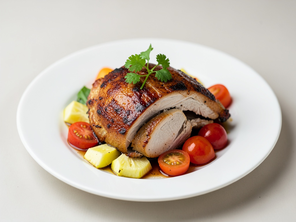 Petto di tacchino tailandese con ananas e pomodori