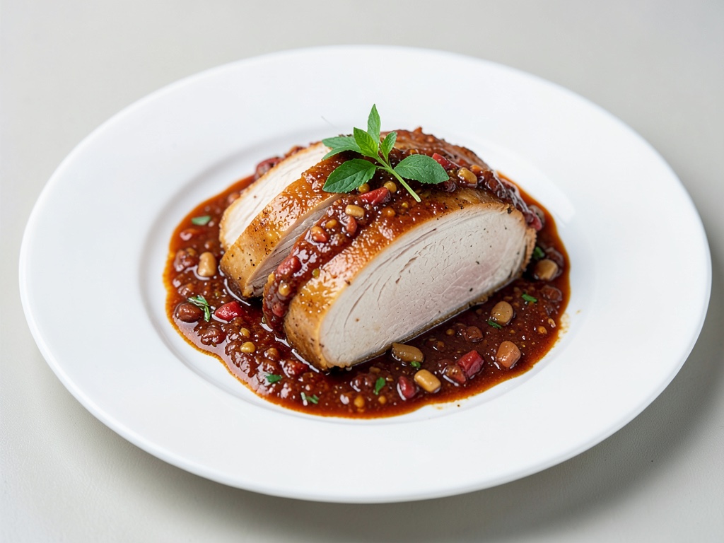 Pechuga de pavo tierna con aderezo de chile picante