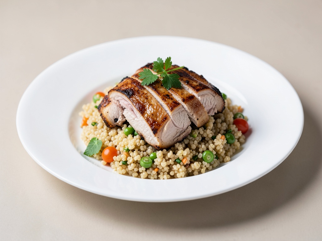 Striscioline di tacchino alla griglia su insalata di couscous