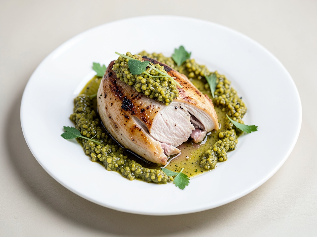 Petto di tacchino con tapenade di olive, limone e capperi
