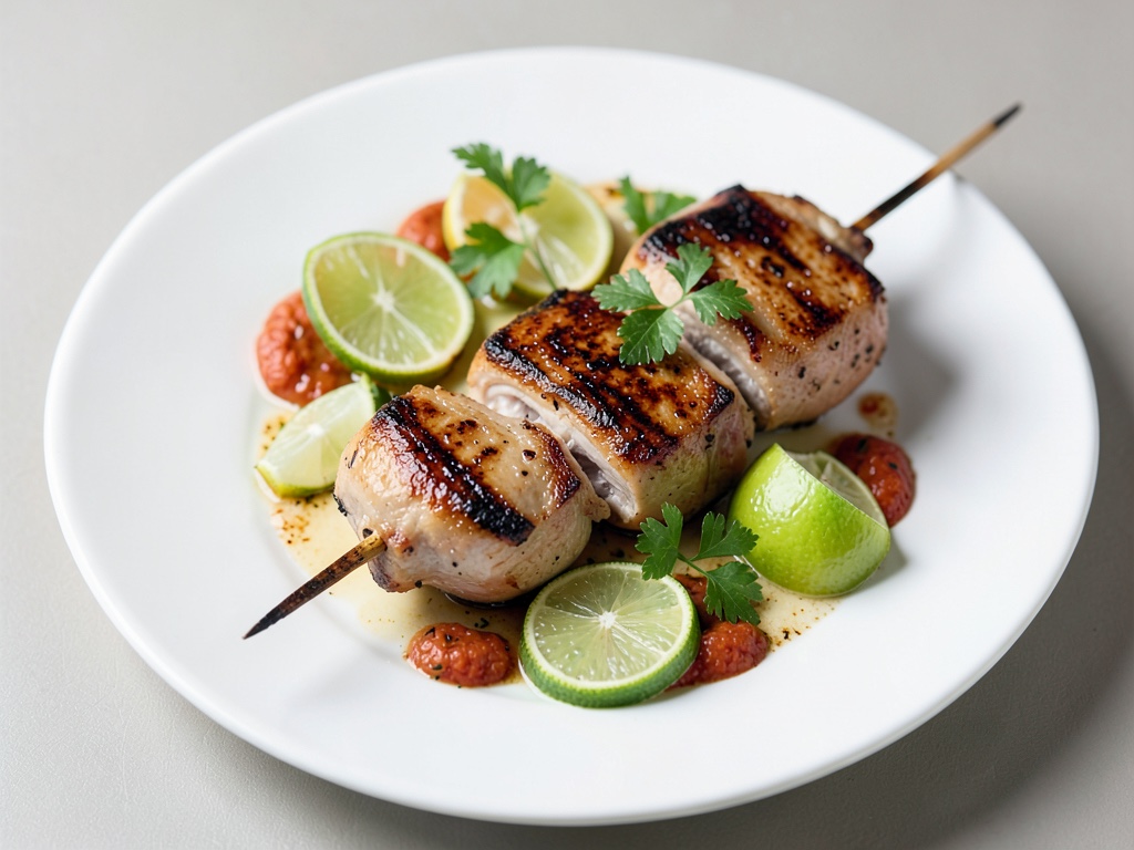 Spiedini di tacchino alla griglia con lime