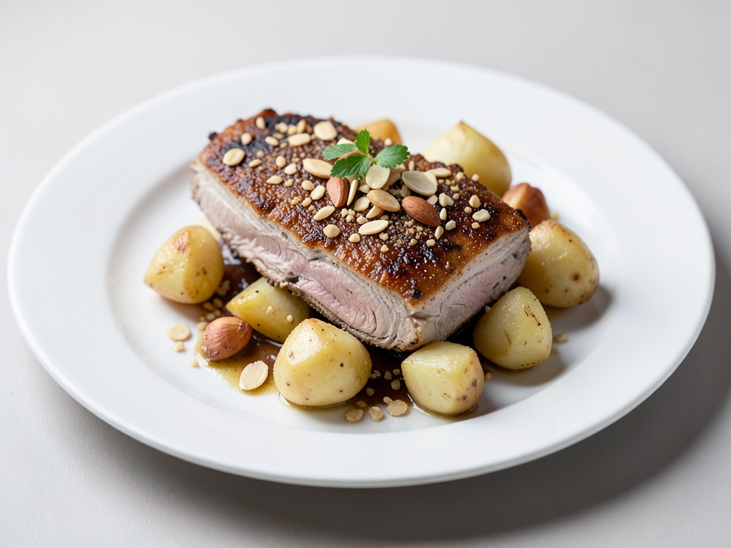 Filetto di tacchino croccante con mandorle e patate
