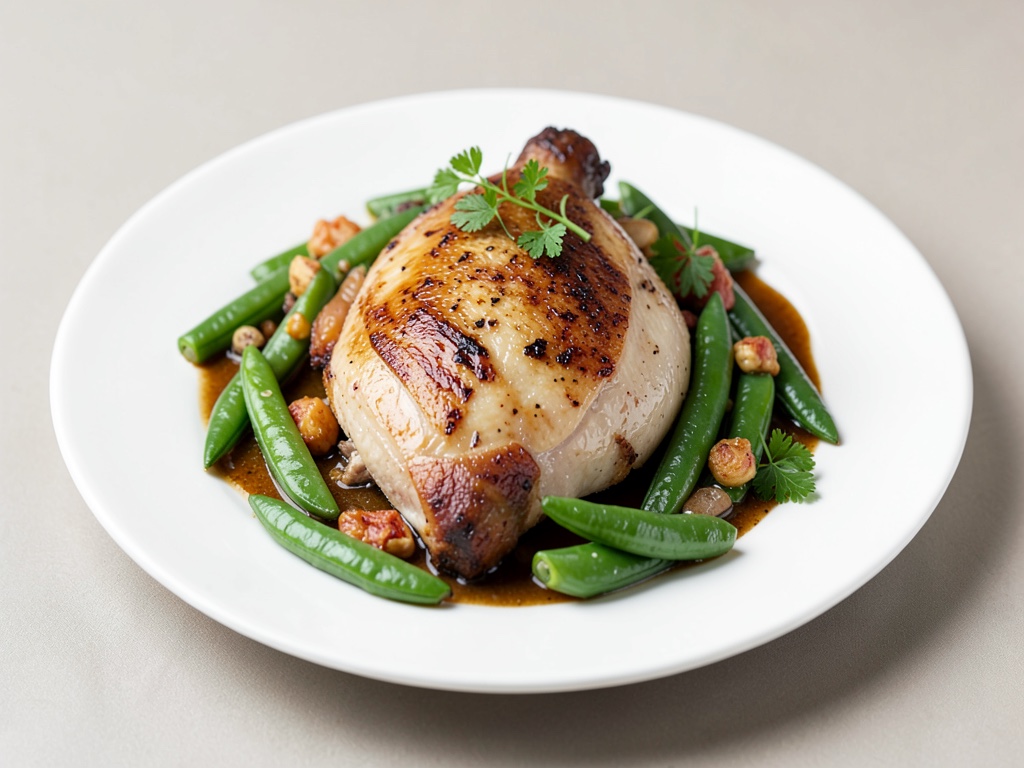 Pollo al wok con piselli dolci croccanti
